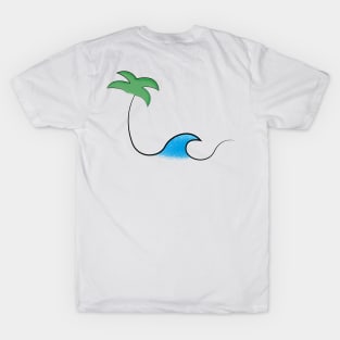 palm and wave one line T-Shirt